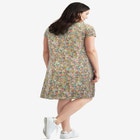 Cotton Spandex Scoop Neck Short Sleeve A Line Tee Dress image number null