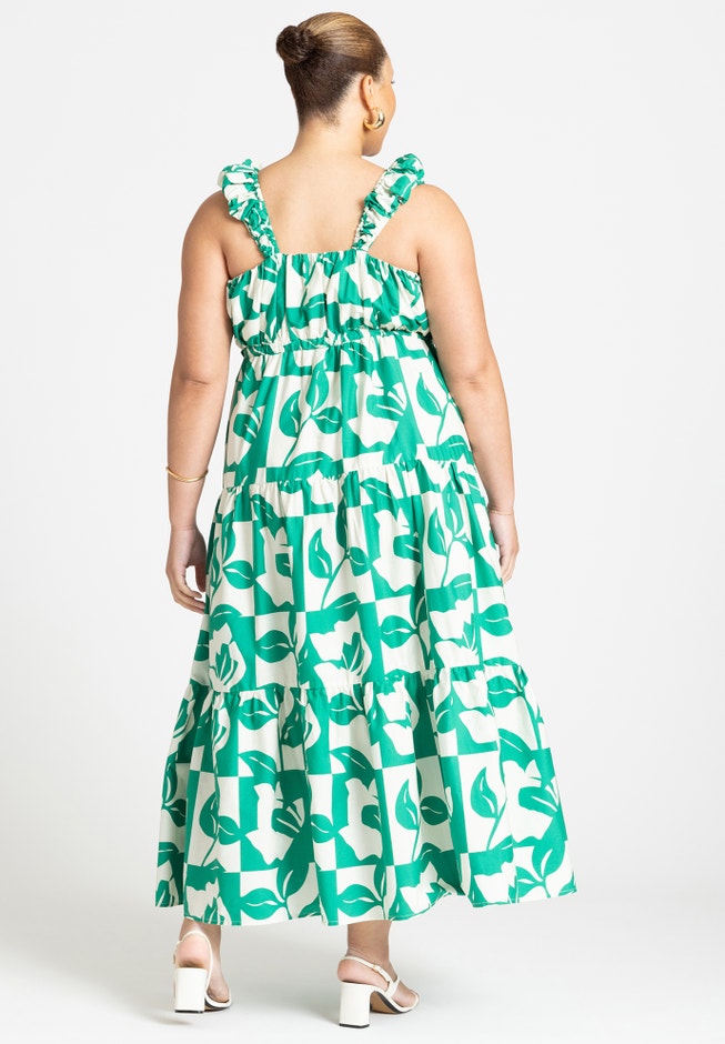 Tiered Button Up Flare Dress image number 2