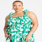 Tiered Button Up Flare Dress image number null