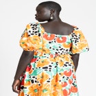 Printed Ruffle Tie Peasant Top image number null