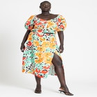 Printed Ruffle Tie Peasant Top image number null