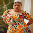 Printed Ruffle Tie Peasant Top image number null