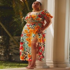 Printed Wrap Skirt image number null