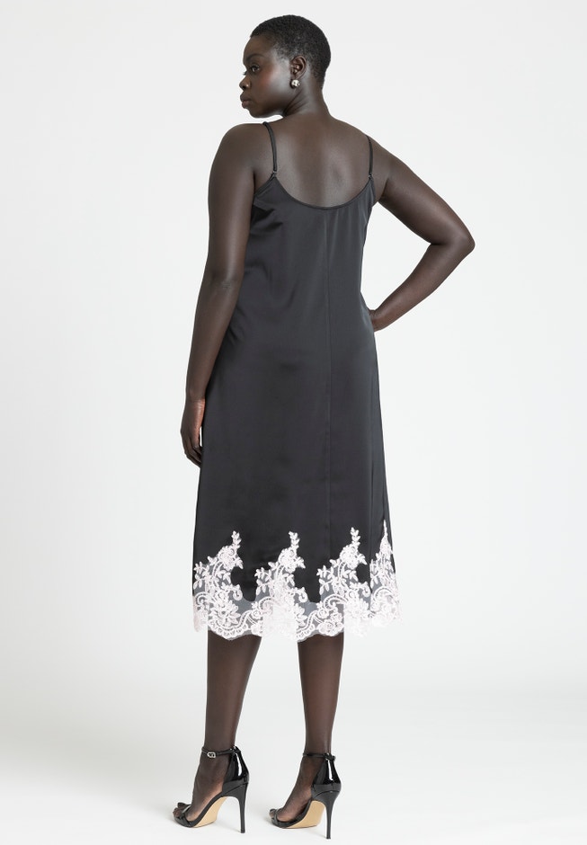 Lace Inset Slip Dress image number null