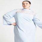 Sheer Neckline Long Sleeve Dress image number null