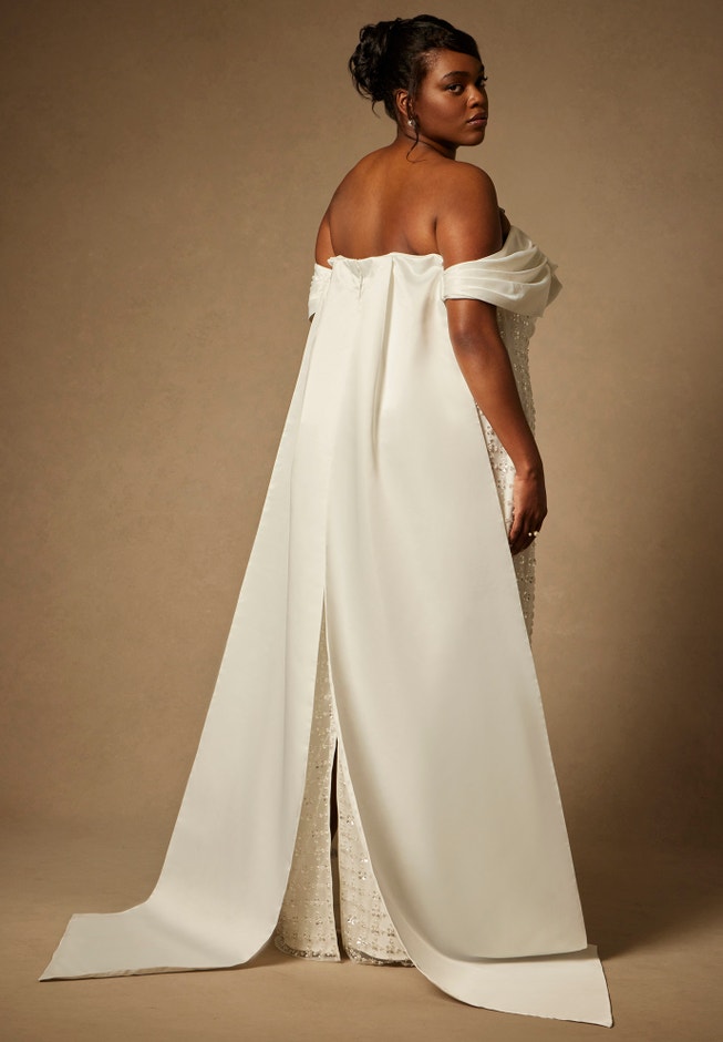 Bridal by ELOQUII Embellished Column Gown With Train image number 3