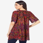 Plus Size Angelina Tunic Top &ndash; Short Sleeve, Flowy Fit, Everyday Comfort image number null