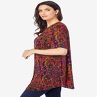 Plus Size Angelina Tunic Top &ndash; Short Sleeve, Flowy Fit, Everyday Comfort image number null