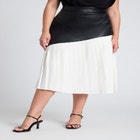 Mixed Media Pleated Skirt image number null