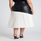 Mixed Media Pleated Skirt image number null
