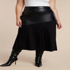 Mixed Media Pleated Skirt image number null