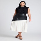 Mixed Media Pleated Skirt image number null