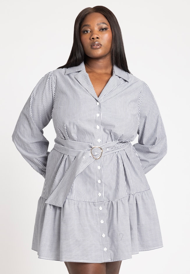 Mini Shirt Dress With Belt image number 2