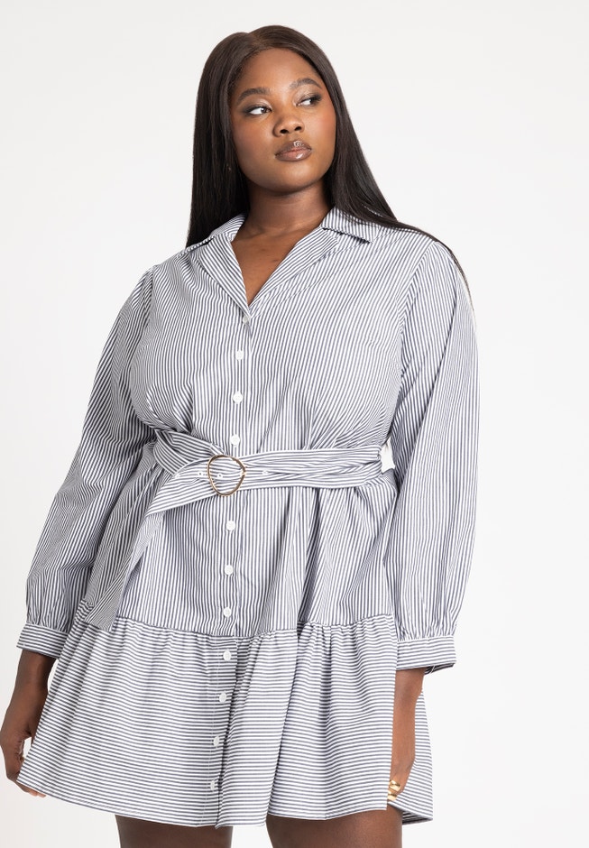 Mini Shirt Dress With Belt image number 3