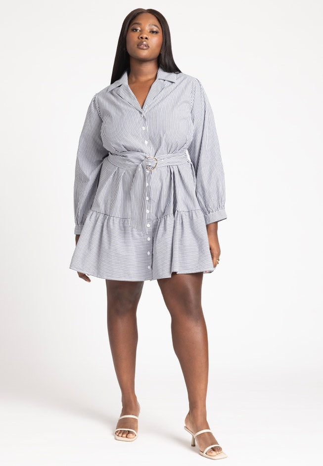 Mini Shirt Dress With Belt image number 0