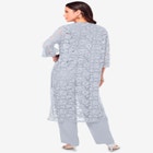 Plus Size 3-Piece Allover Lace Duster Pant Set &ndash; Formal Wear image number 2
