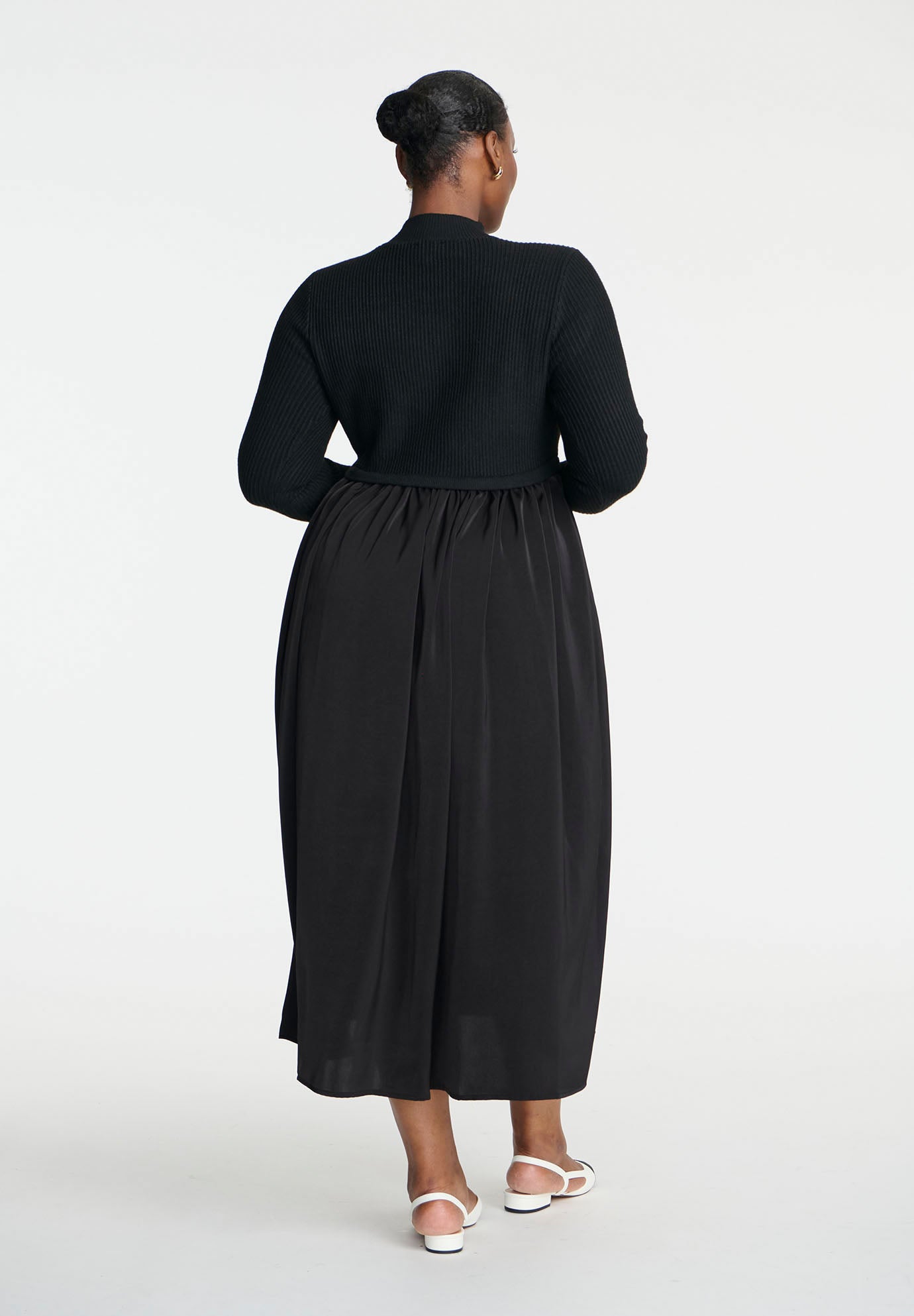 Mockneck Twofer Midi Dress image number 1