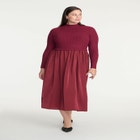 Mockneck Twofer Midi Dress image number null