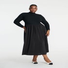 Mockneck Twofer Midi Dress image number null