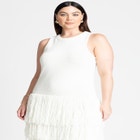 Fringe Sweater Mini Dress image number null