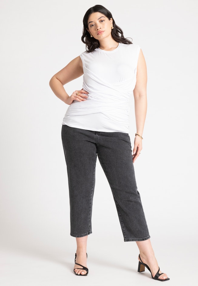 Ruched Overlay Detail Top image number 1