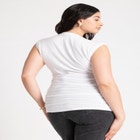 Ruched Overlay Detail Top image number null