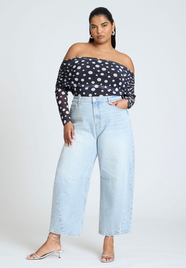 Off The Shoulder Polka Dot Top image number 2