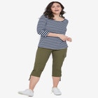 Cotton Spandex Scoop Neck 3/4 Sleeve Tee image number null