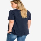 Stretch Knit V-neck Short Sleeve Tunic image number null