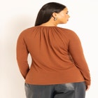 Shirring Detail V-Neck Top image number null