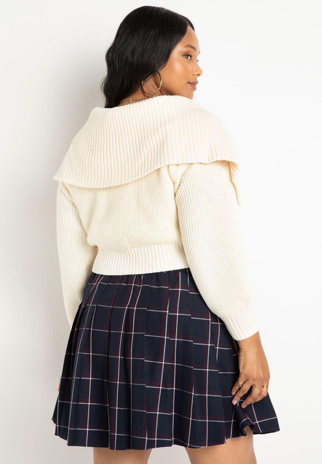 Overlay Zip Up Sweater image number 1