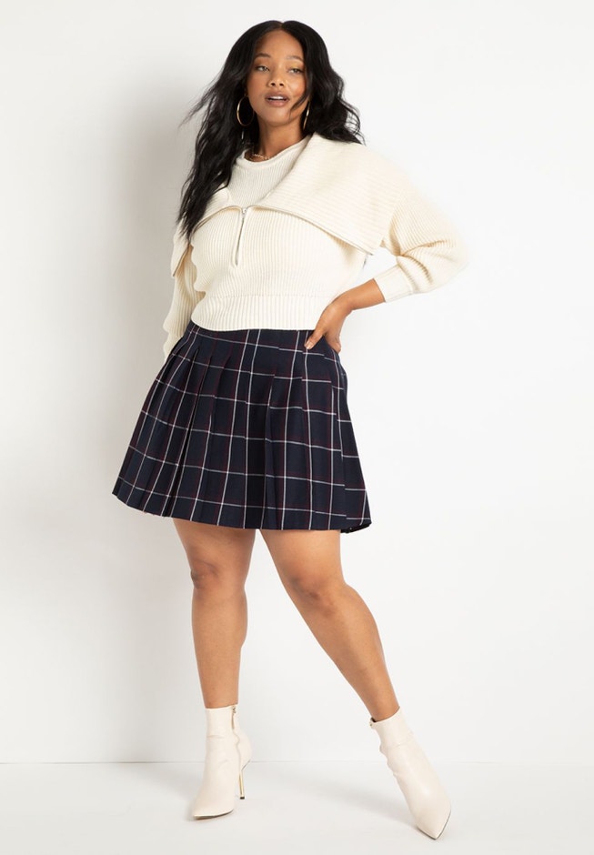 Overlay Zip Up Sweater image number 2