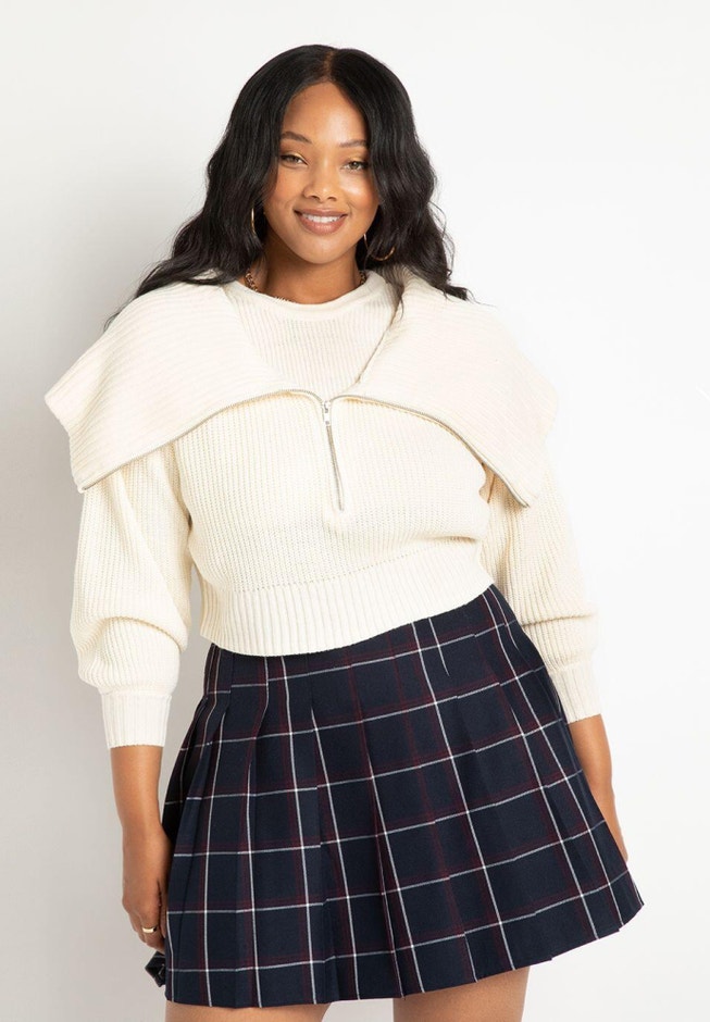 Overlay Zip Up Sweater image number 0