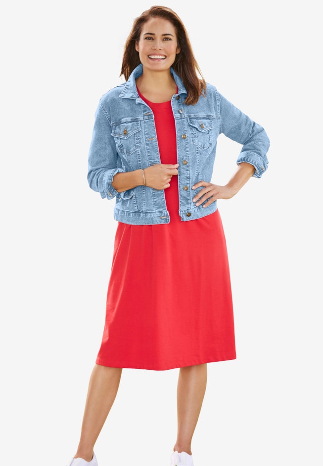 Stretch Denim Jean Jacket image number 6