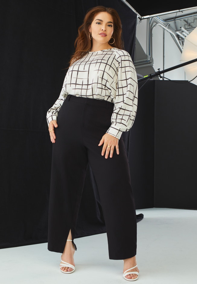 Ankle Slit Soft Blend Trouser image number 0