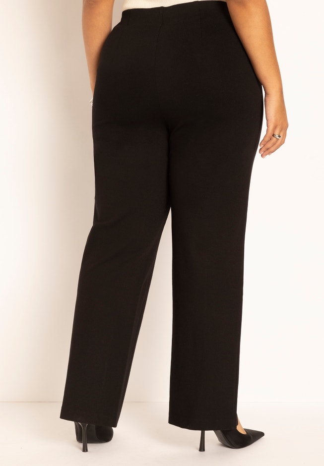 Front Slit Straight Leg Knit Trouser image number null