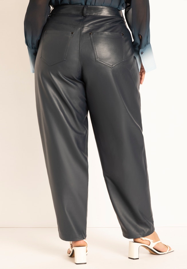 Tapered Leg Faux Leather Pant image number null
