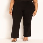 Side Slit Straight Leg Knit Trouser image number null