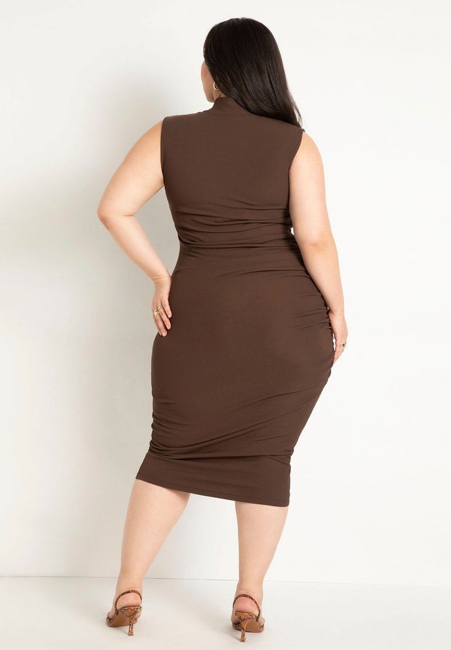 Ruched Detail Rib Dress image number null