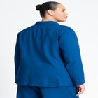 Oversized Strong Shoulder Linen Blazer image number null