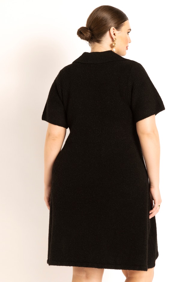 Mini Sweater Dress With Collar image number null