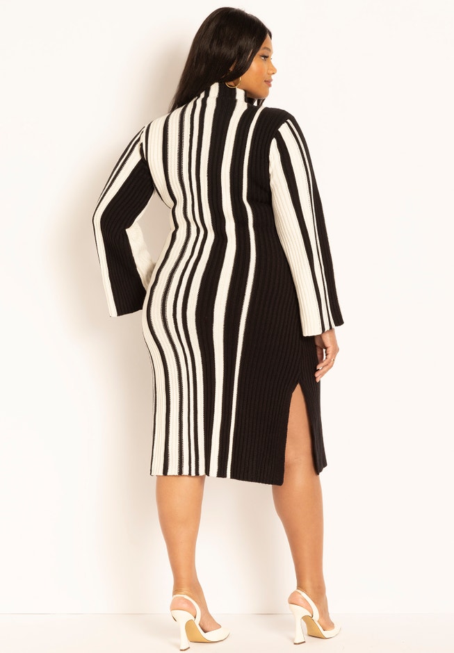 Striped Sweater Dress image number null