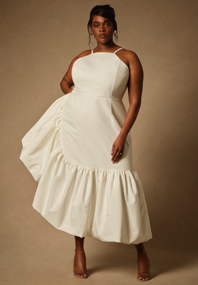 Bridal by ELOQUII Midi Flounce Dress image number 0