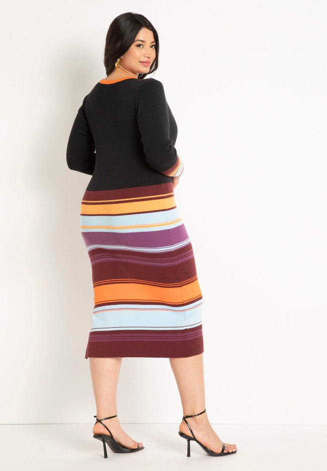 Striped Sweater Dress image number 1