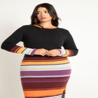 Striped Sweater Dress image number null