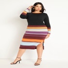 Striped Sweater Dress image number null