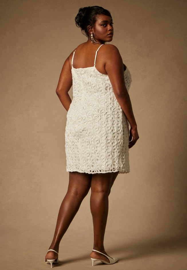 Bridal by ELOQUII Textural Shift Dress image number 1