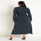 Mockneck Knit Dress With Wrapover Skirt image number null