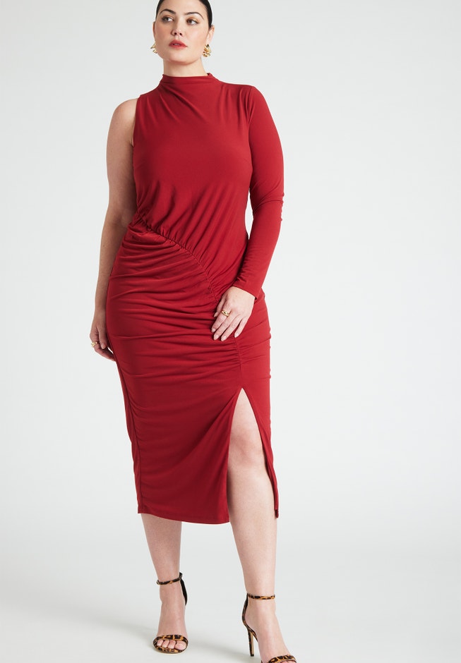 One Shoulder Dress With Slit image number null