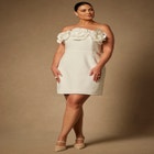 Bridal by ELOQUII Strapless Mini Dress With Rosette image number null